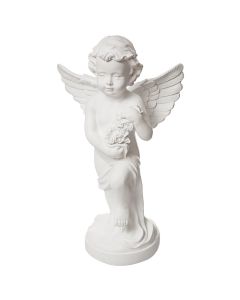 Decorative statue, Angel, magnesium/fiberglass, white, 42x25xH70 cm