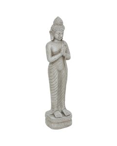 Decorative statue, Buddha Sakin, oxide magnesium, grey, 20x20xH100 cm