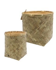 Kosh për lule, set 2 copë, bambu, Bezhë
