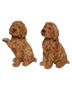 Garden decoration, Dog, polyresin, brown, 11.5x8.5xH16 cm