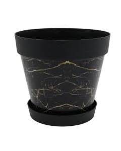 Flower pot, Desenli, plastic, black, Ø18xH16 cm