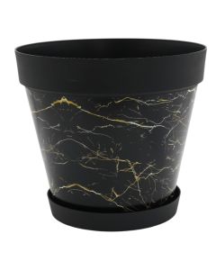 Flower pot, Desenli, plastic, black, Ø26xH23 cm