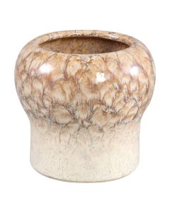 Vazo lulesh, qeramike, bezhë, 13x13xH12 cm