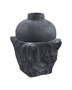 Decorative vase, cement, anthracite, 24x24xH37 cm