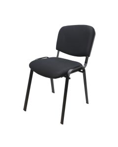 Office chair static, metallic structure, textile fabric, black, 54x58xH81 cm