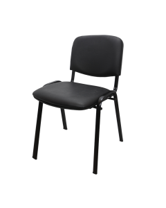 Office chair static, metallic structure, PP fabric, black, 54x58xH81 cm