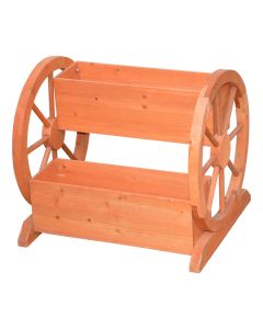 Flower pot, wooden, brown, 46x46xH57 cm