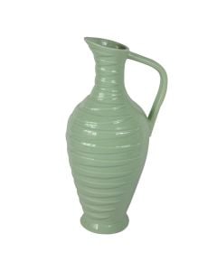 Vazo dekorative, qeramike, jeshile, Ø18 xH39 cm
