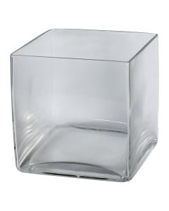 Vazo dekorative lulesh, qelq, transparente, 15xH15 cm