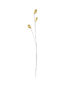 Decorative crystal spray, AMBER DROP, metal and acrylic, yellow, H70-90 cm