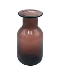 Decorative flower vase, glass, pink, Ø9 xH20 cm