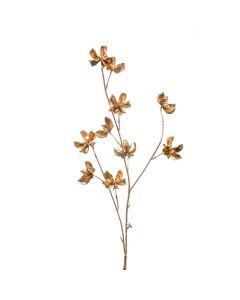 Artificial flower, COTTON, plastic, golden, H63 cm