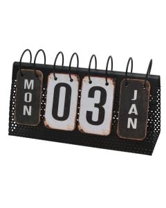 Kalendar tavoline, metal, e zezë, 27x15 cm