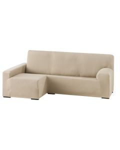 Mbulesë divani këndor, majtas, 50% poliestër; 45% pambuk; 5% elastomer, bezhë, 250-310x70-110xH80x110 cm