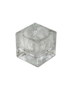Mbajtëse qiriri, qelq, transparente, 5x5xH5 cm