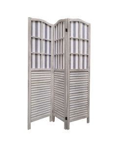 Room screen divider, paulownia wood, white, 120x6xH170 cm