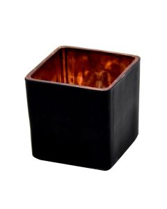 Decorative vase, glass, pink+black, 6x6xH6 cm