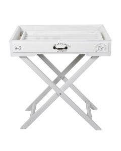 Flower pot stand, wooden, white, 70x40xH75 cm