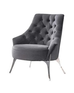 Armchair, Milano, metal frame, textile upholstery, black, 75x93xH91 cm