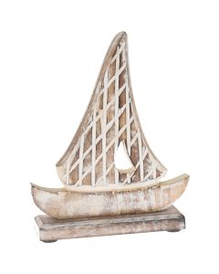 Decorative object, boat, wood, natural