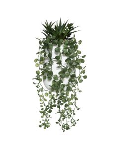 Bimë artificiale, çimento/gur/pp, e bardhë/jeshile, Ø16.5 xH33 cm