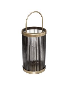 Fener, qelq/metal, gri, Ø11.7 xH30 cm