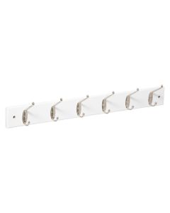 Clothes hook, wood/metal, white, 58x7.5xH9.3 cm