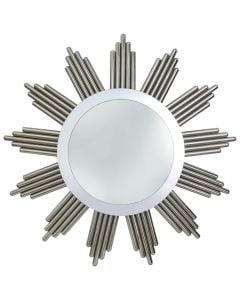 Mirror, metal frame, silver, Ø83 cm