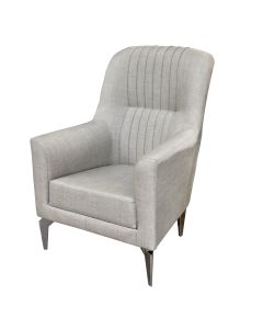 Kolltuk, Lara, këmbë metali, tapiceri tekstili, gri hapur, 73x73xH100 cm