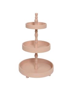 Decorative object, tray, fir, pink, Ø40 xH65 cm