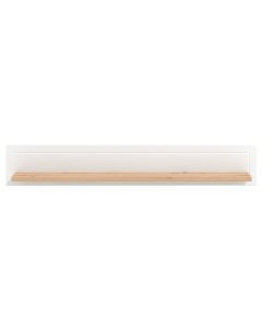Wall shelf, Valencia, melamine, artisan oak, white, 146x19.5xH24 cm