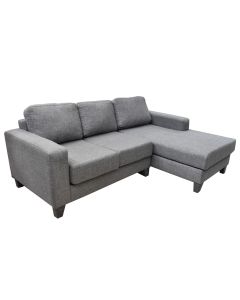 Divan këndor, djathtas, Teksas, tapiceri tekstili, gri