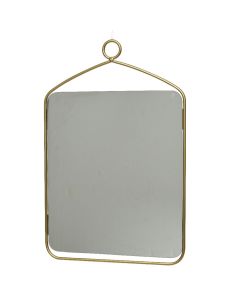 Decorative mirror, metal/glass, golden, 26.7xH40 cm