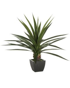 Artificial flower, Agave, in vase, polyethylene/metal/plastic, black/green, 104.5x104.5xH124cm