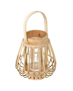 Lantern, rattan, natural, Ø14.5xH16 cm