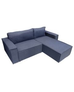 Divan këndor, Flexy, universale, strukture druri, tapiceri tekstili, këmbë metali, tapiceri tekstili, blu, 223x183x85 cm