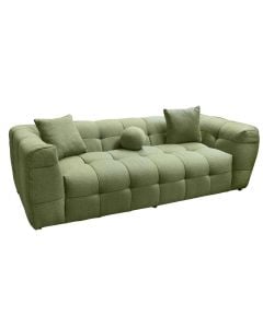 Divan, 3-vendësh, Amsterdam, tapiceri tekstili, jeshile e lehtë, 235x100xH67 cm