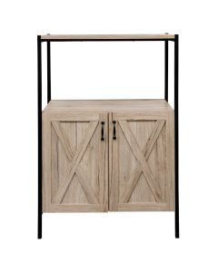 Multifunctional shelf, Bebou, metal structure, mdf, black/brown, 80x40xH120cm