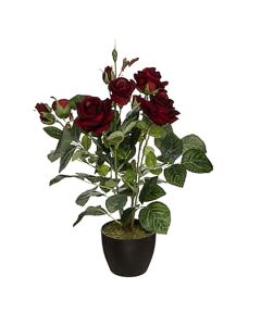 Lule artificiale, Rose, në vazo, plastike, jeshile/e kuqe, 43 cm