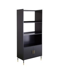 Raft librash, Tedy, mdf, e zezë/ari, 75x40xH170.5 cm