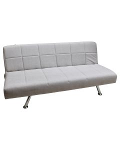Divan, 3-vendësh, Monroe, strukturë metali, tapiceri tekstili, gri, 181x80xH80 cm, krevat: 103x181 cm