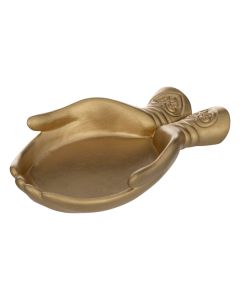 Decorative object, Hand, polyresin, gold, 22x14xH4 cm