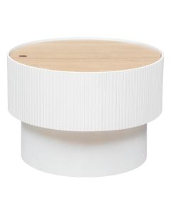 Coffee table, Enola, mdf, white/natural, 55x55xH38 cm