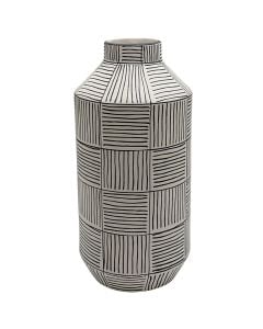 Decorative vase, ceramic, white/black, 15.5x15.5x32.5 cm