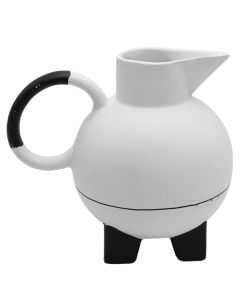 Decorative vase, ceramic, white/black, 18x13x16.5 cm