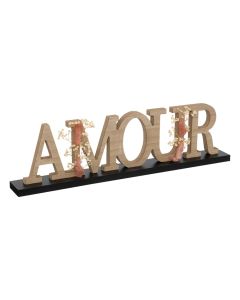 Objekt dekorues, Amour, mdf/lule të thara, shumëngjyrëshe, 50x13.5xH5.5 cm