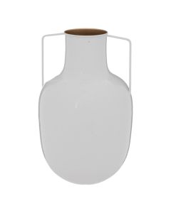 Vazo dekorative, metalike, e bardhë, Ø20xH30.5 cm