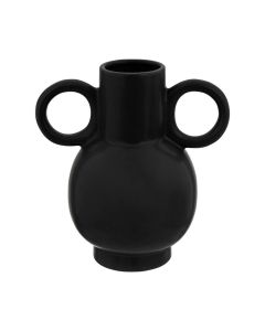 Decorative vase, Olme, ceramic, black, 21x14.5xH22 cm