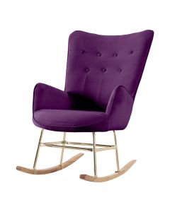 Relax chair, Armens, velvet upholstery, metal legs, purple, 45x52xH45 cm