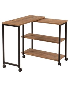 Tavolinë anësore, Melin, strukturë metalike, syprinë melamine, e zezë/kafe, 76x70xH66 cm